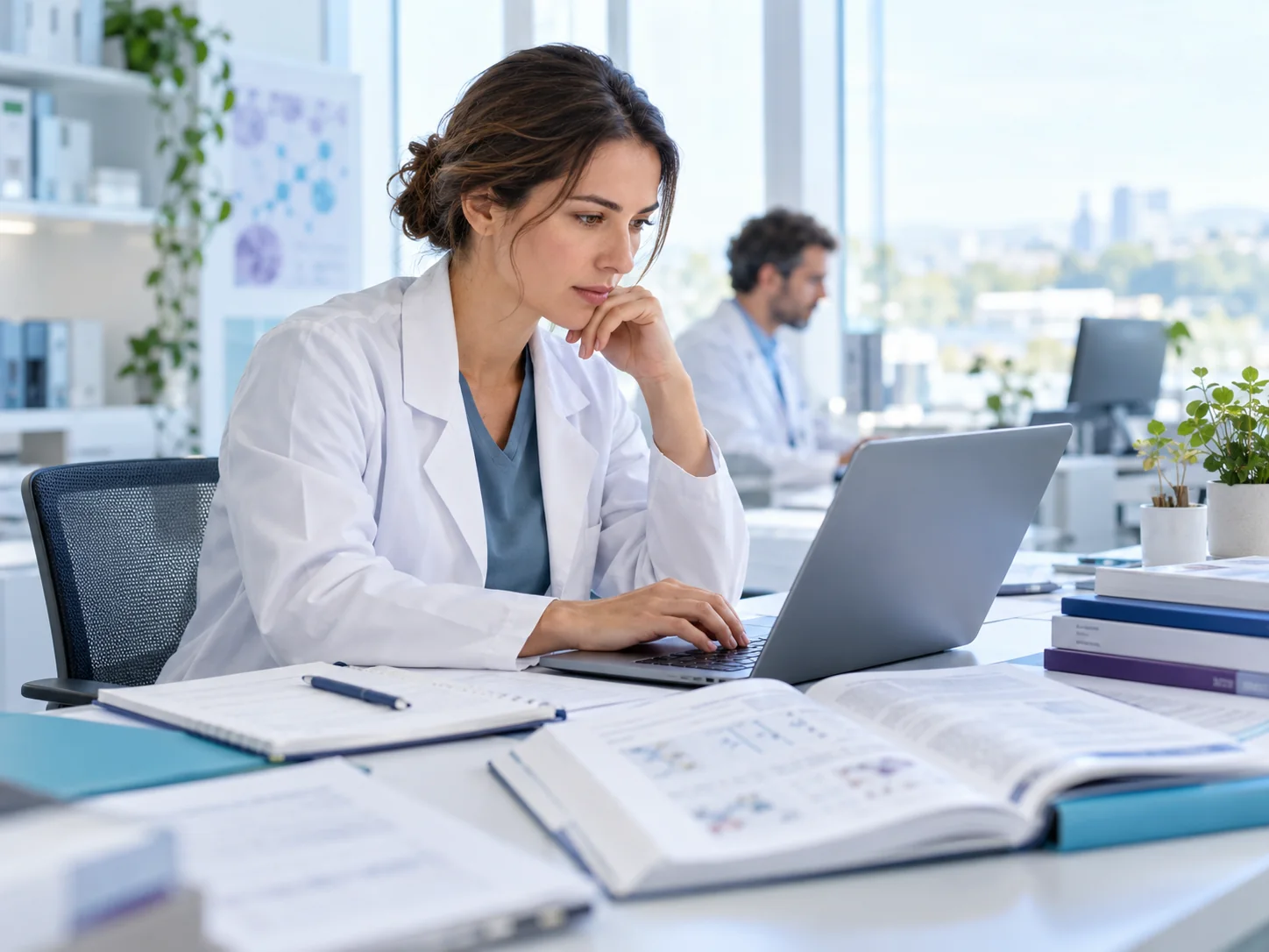 Illustration générée : rédaction de documents médicaux et scientifiques.